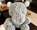 🐾 Cozy, Gray Crochet Hippo Plush